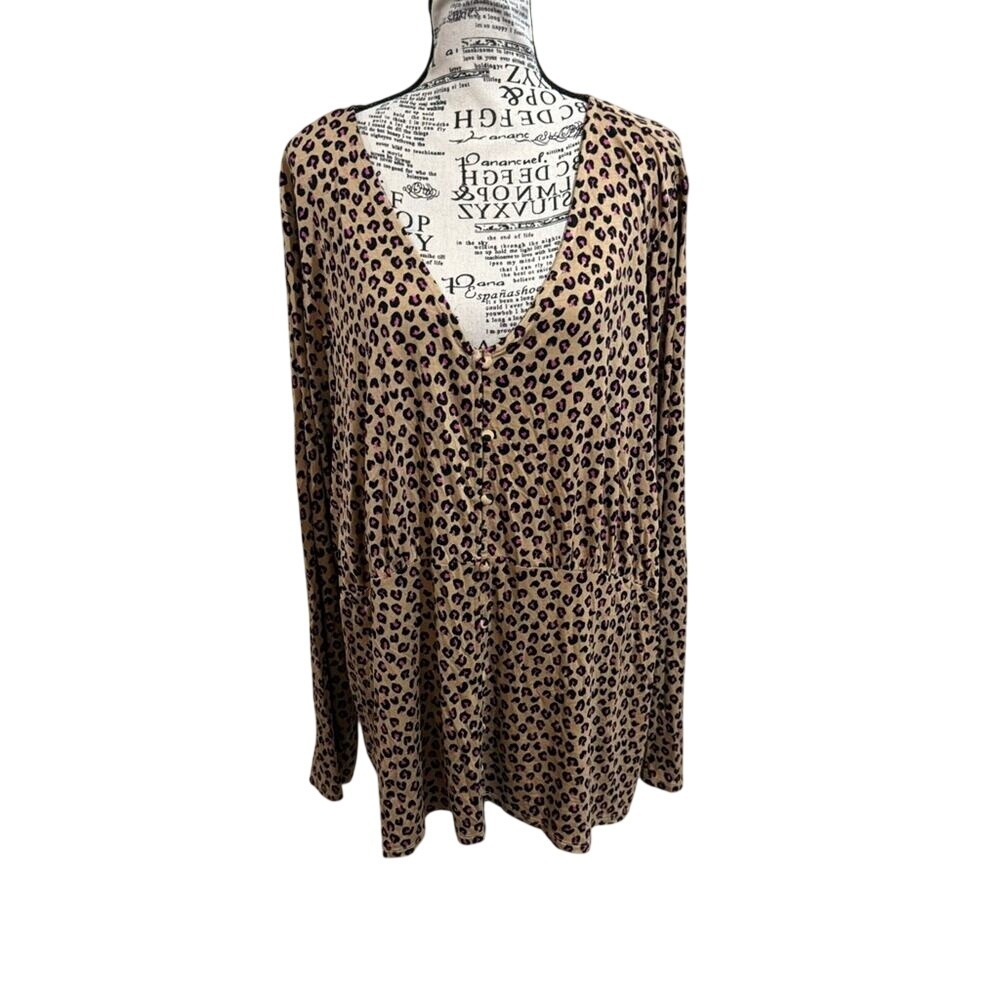 Lane Bryant animal print blouse sz 26 28‎